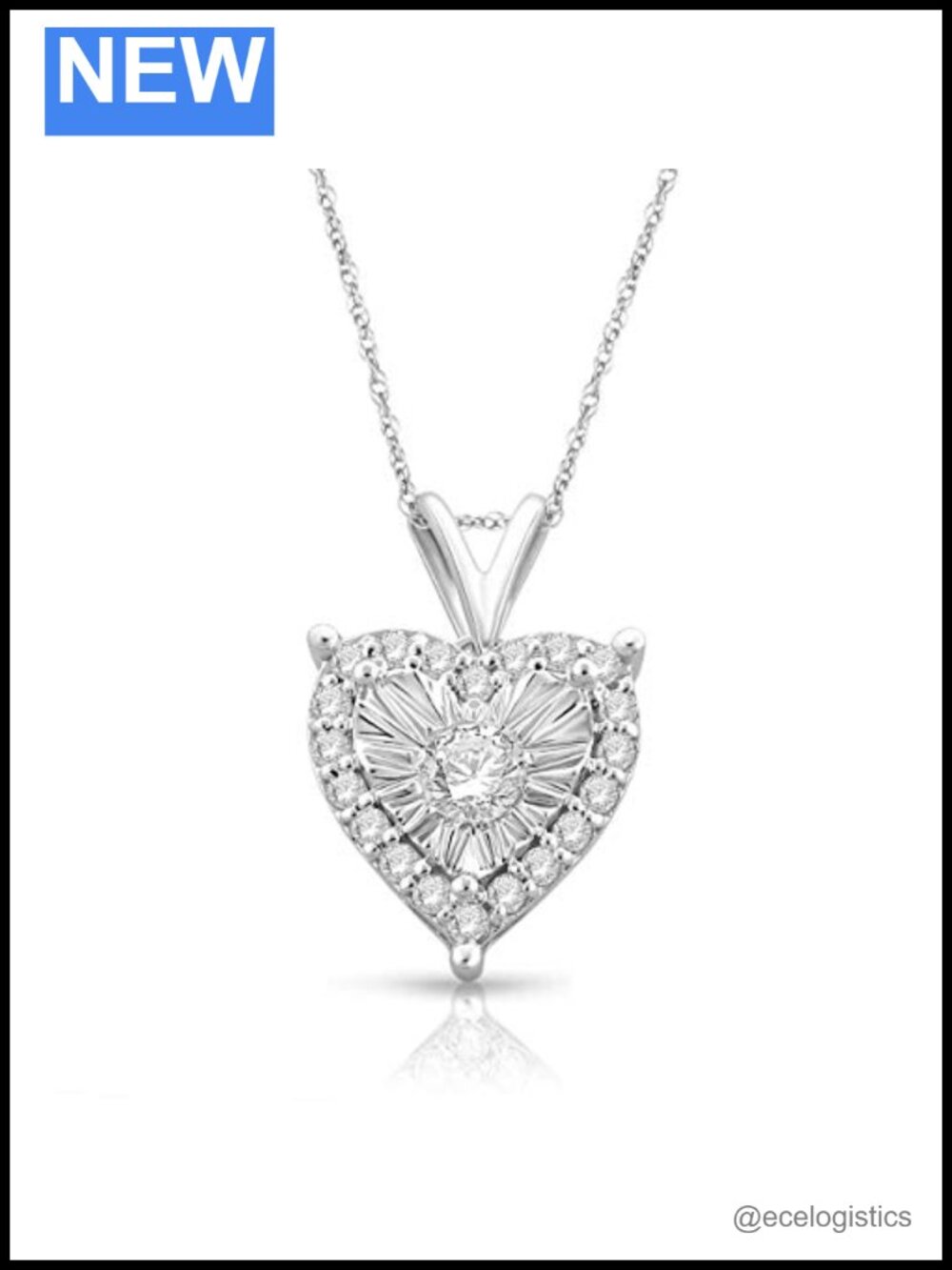 Heart Diamond Pendant Necklace 1/4 Cttw Rhodium Plated Sterling Silver 18"